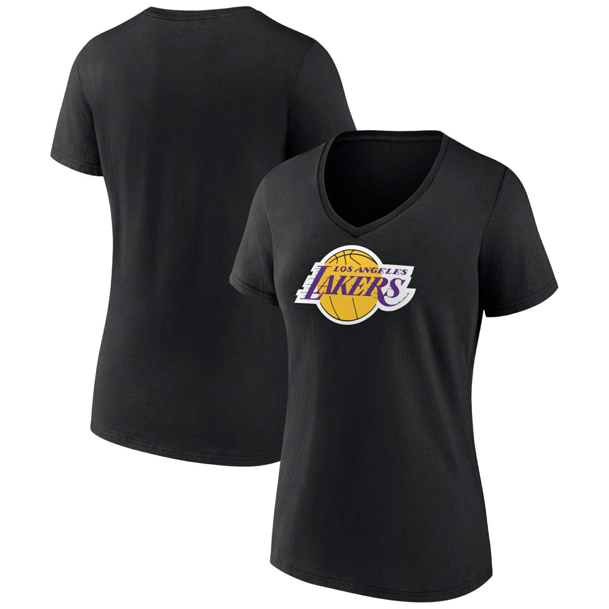 Black Los Angeles Lakers Women's Logo V-Neck T-Shirt | NBA