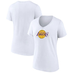 White Los Angeles Lakers Women's Logo V-Neck T-Shirt | NBA