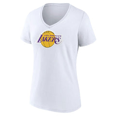 White Los Angeles Lakers Women's Logo V-Neck T-Shirt | NBA
