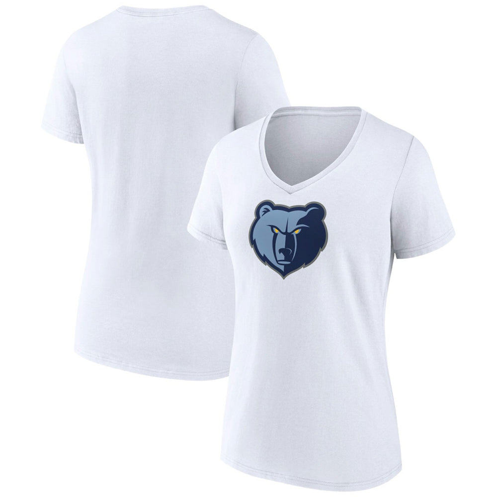 White Memphis Grizzlies Women's Logo V-Neck T-Shirt | NBA