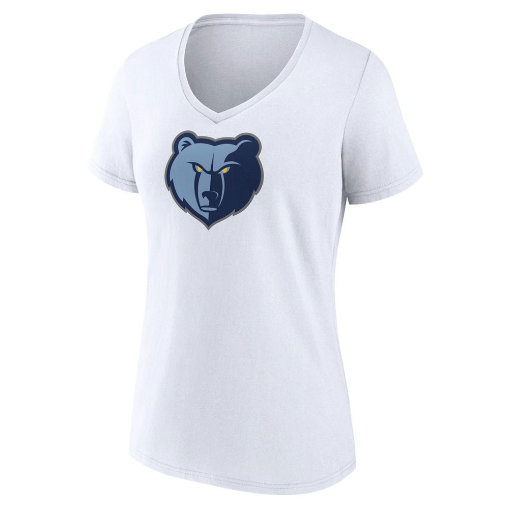 White Memphis Grizzlies Women's Logo V-Neck T-Shirt | NBA