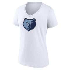 White Memphis Grizzlies Women's Logo V-Neck T-Shirt | NBA