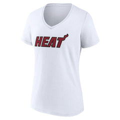White Miami Heat Women's Wordmark V-Neck T-Shirt | NBA