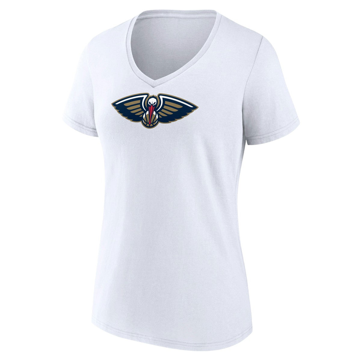 White New Orleans Pelicans Women's Logo V-Neck T-Shirt | NBA