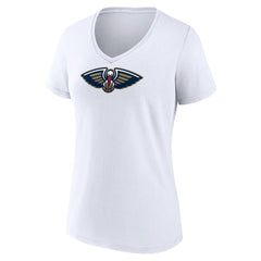 White New Orleans Pelicans Women's Logo V-Neck T-Shirt | NBA