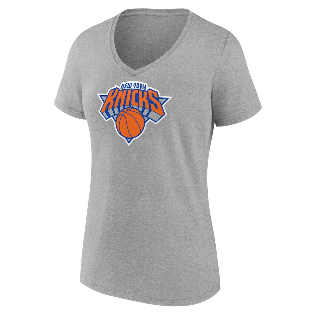 Gray New York Knicks Women's Logo V-Neck T-Shirt | NBA