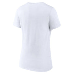 White New York Knicks Women's Wordmark V-Neck T-Shirt | NBA