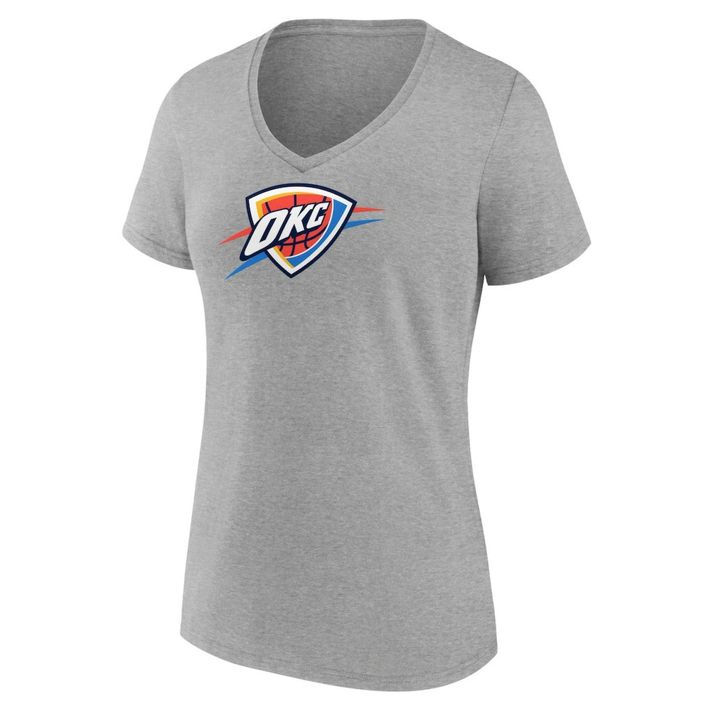 Gray Oklahoma City Thunder Women's Logo V-Neck T-Shirt | NBA