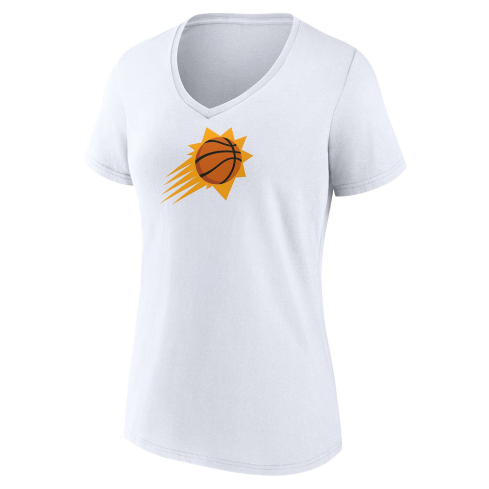 White Phoenix Suns Women's Primary Logo V-Neck T-Shirt | NBA