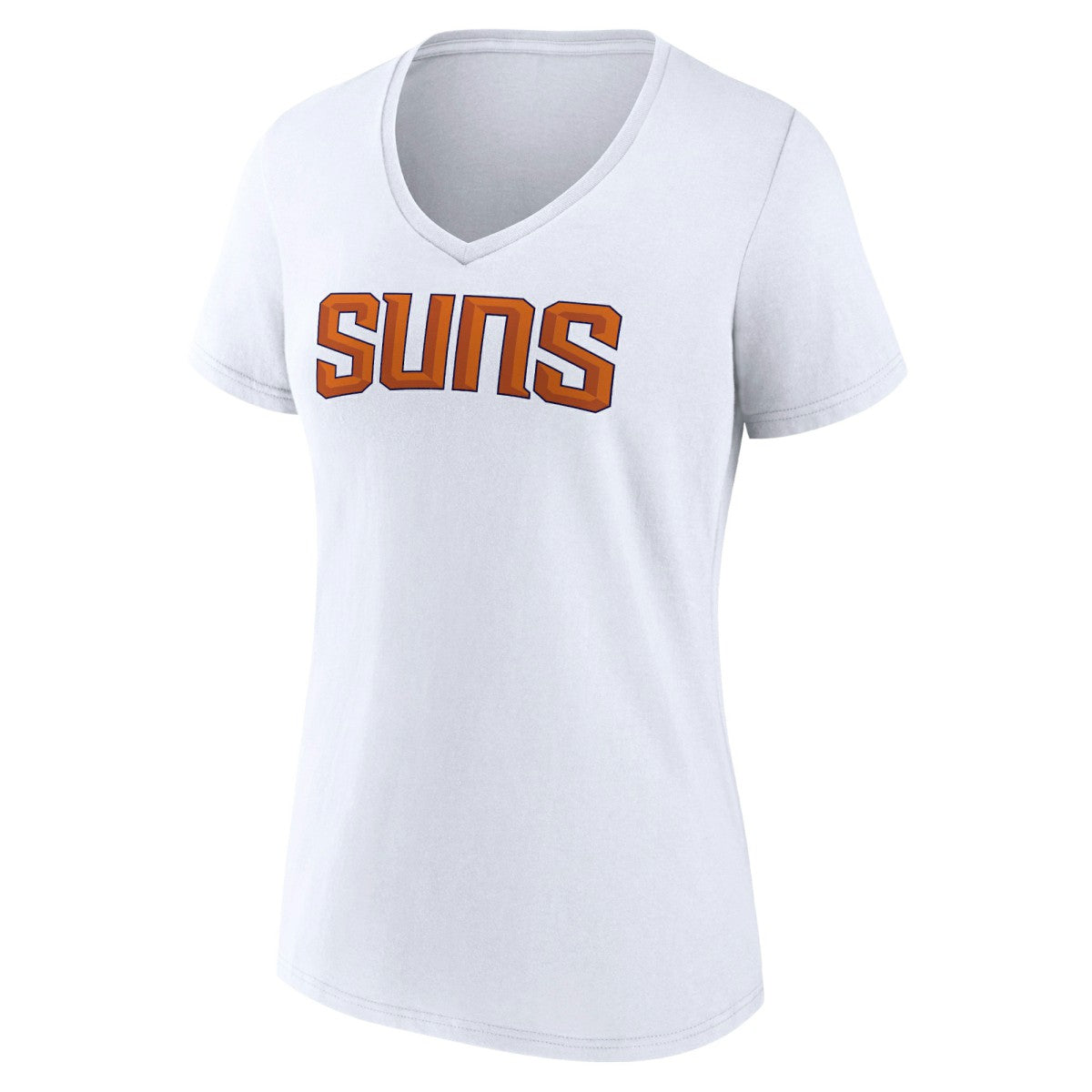White Phoenix Suns Women's Wordmark V-Neck T-Shirt | NBA