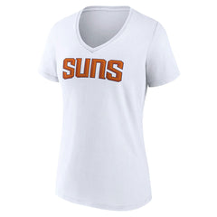 White Phoenix Suns Women's Wordmark V-Neck T-Shirt | NBA