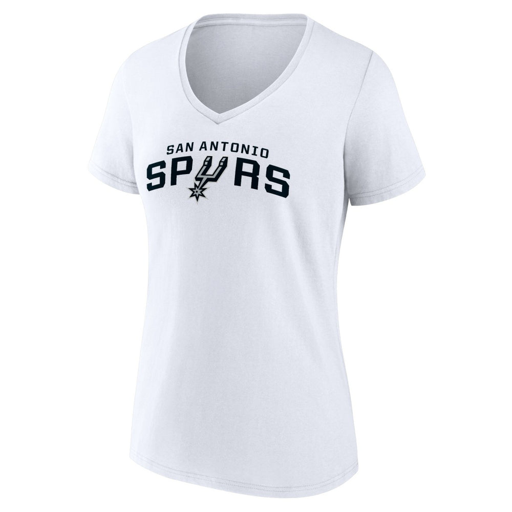 White San Antonio Spurs Women's Wordmark V-Neck T-Shirt | NBA