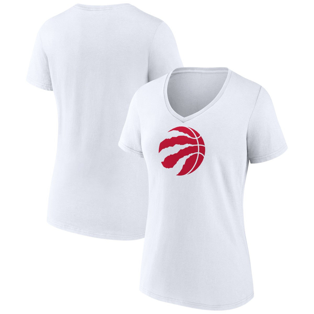 White Toronto Raptors Women's Primary Logo V-Neck T-Shirt | NBA