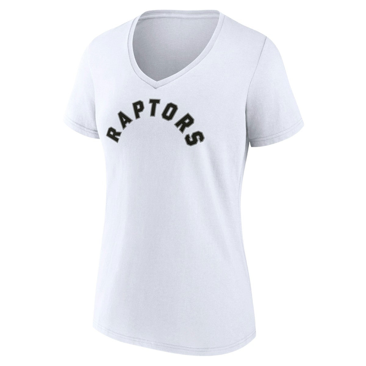 White Toronto Raptors Women's Wordmark V-Neck T-Shirt | NBA