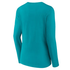 Aqua Charlotte Hornets Women's Logo Long Sleeve V-Neck T-Shirt | NBA