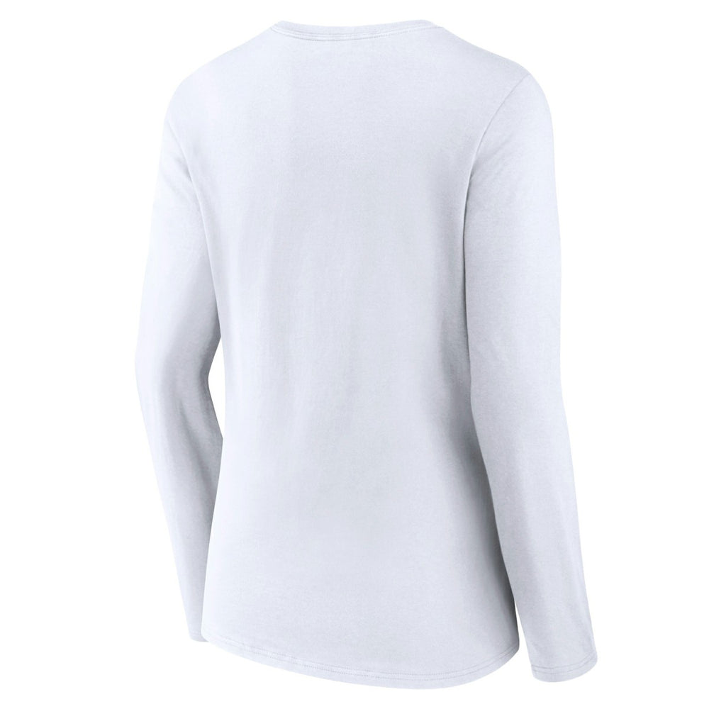 White Los Angeles Lakers Women's Logo Long Sleeve V-Neck T-Shirt | NBA