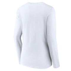 White Portland Trail Blazers Women's Logo Long Sleeve V-Neck T-Shirt | NBA