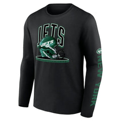 New York Jets Helmet Platform Long Sleeve T-Shirt | NFL Sale