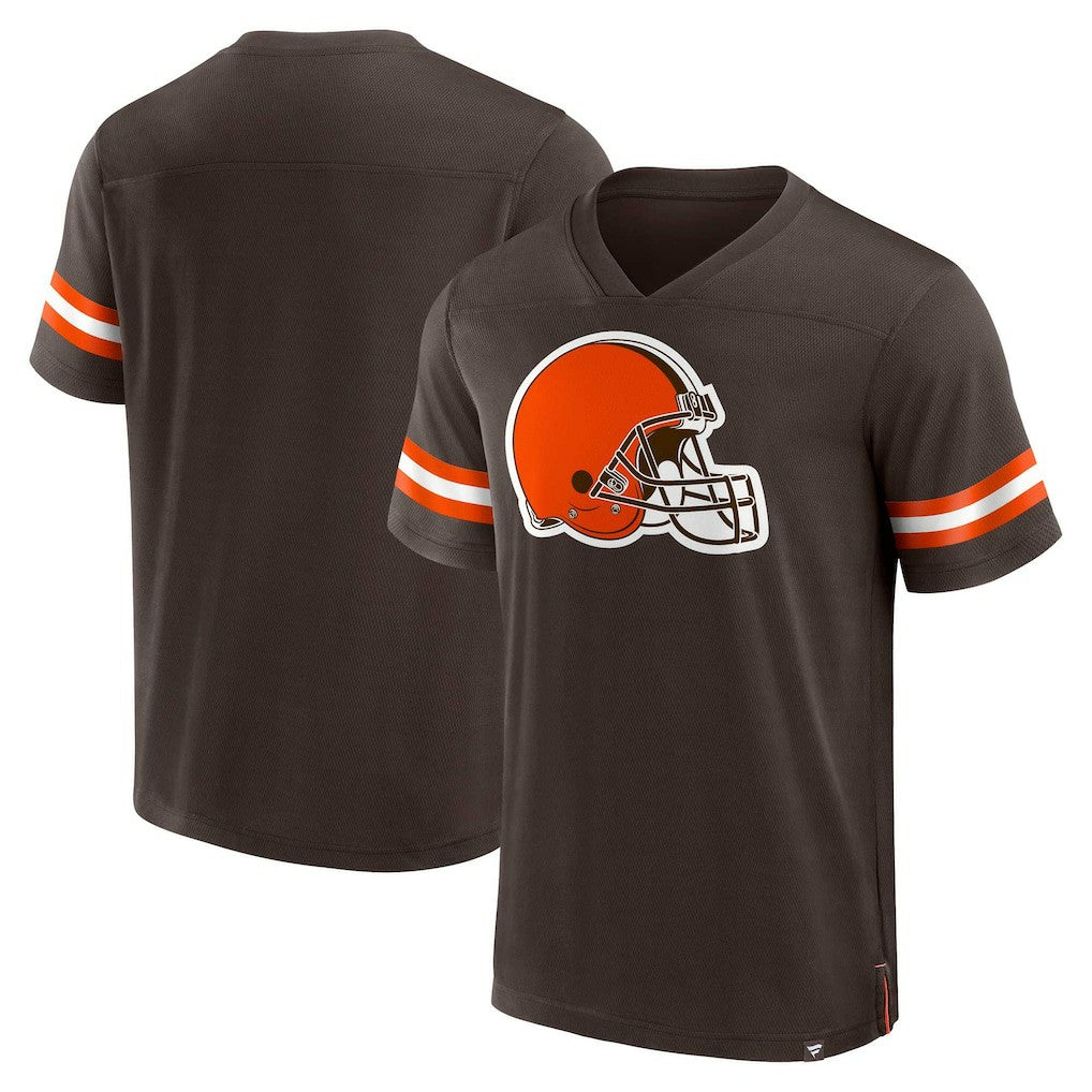 Cleveland Browns Jersey Tackle V-Neck T-Shirt | NFL US