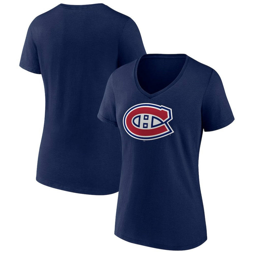Montreal Canadiens Women's Team Logo V-Neck T-Shirt -  NHL T-shirts