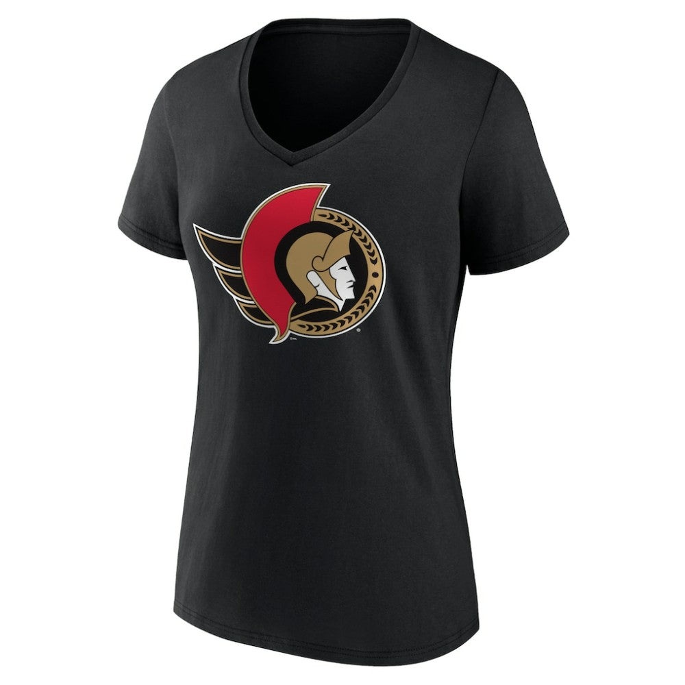 Ottawa Senators Women's Team Logo V-Neck T-Shirt -  NHL T-shirts