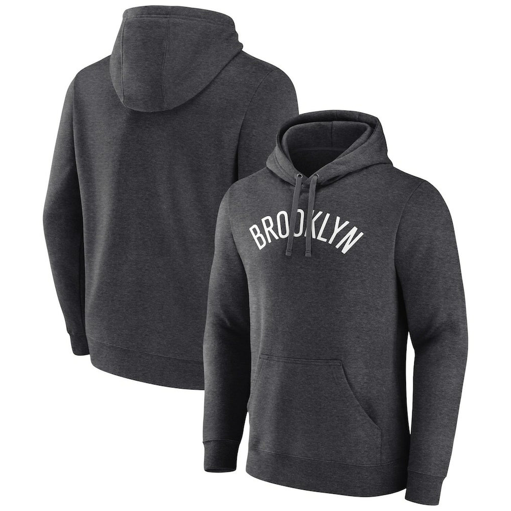 Charcoal Brooklyn Nets Wordmark Alternate Pullover Hoodie | NBA