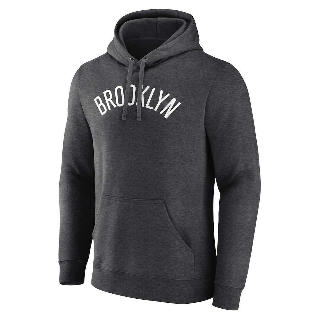 Charcoal Brooklyn Nets Wordmark Alternate Pullover Hoodie | NBA