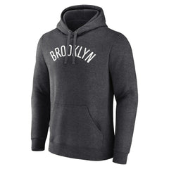 Charcoal Brooklyn Nets Wordmark Alternate Pullover Hoodie | NBA