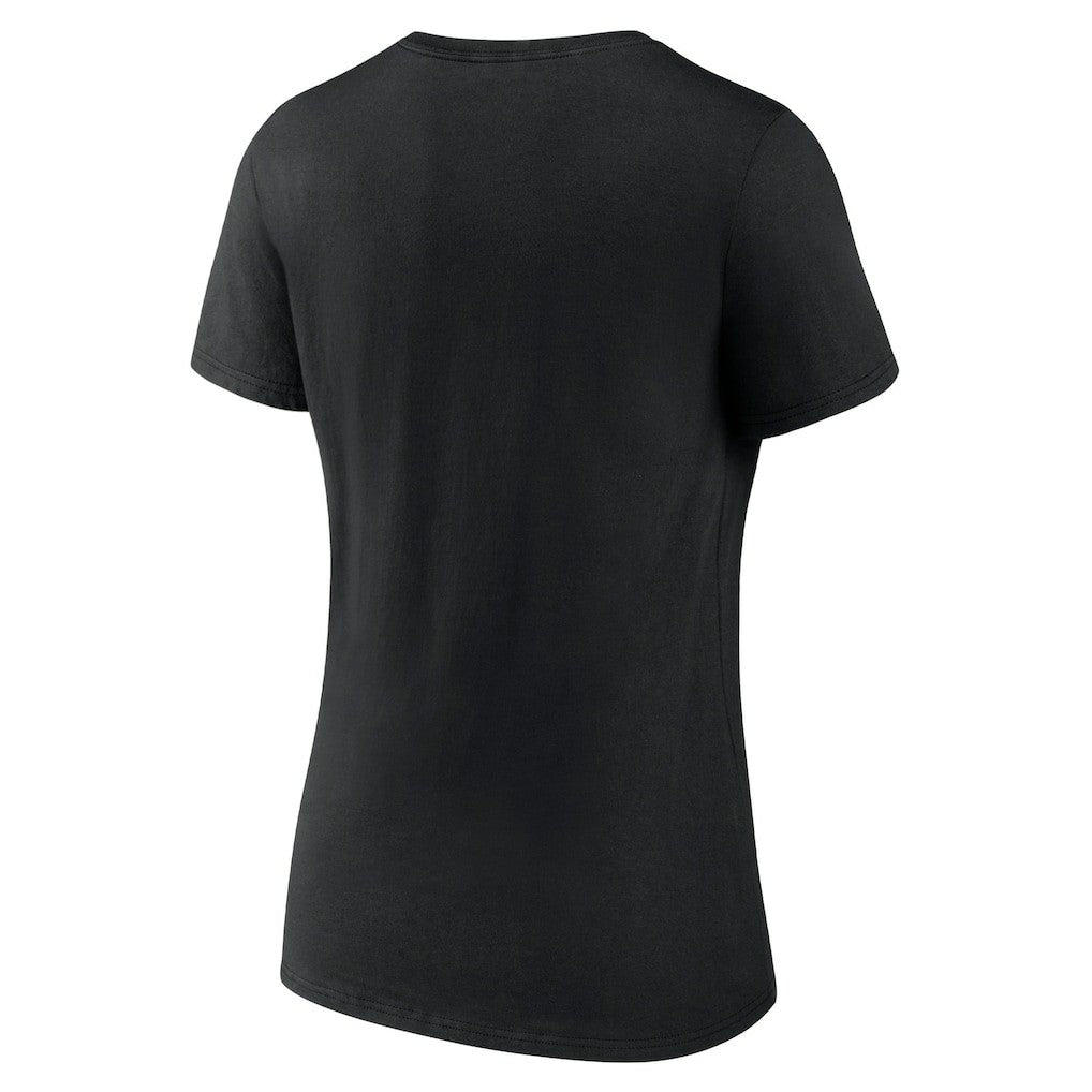 Black Atlanta Hawks Women's Wordmark V-Neck T-Shirt | NBA