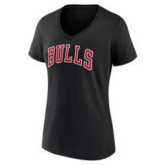 Black Chicago Bulls Women's Wordmark V-Neck T-Shirt sale | NBA