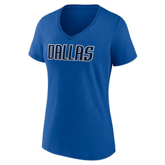 Royal Dallas Mavericks Women's Wordmark V-Neck T-Shirt sale | NBA