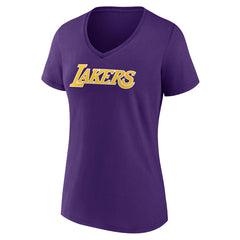 Purple Los Angeles Lakers Women's Wordmark V-Neck T-Shirt | NBA