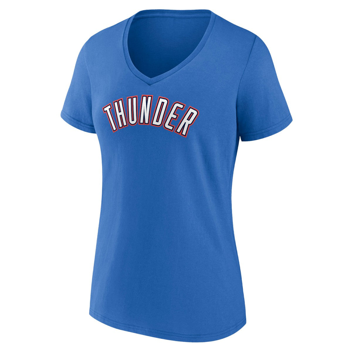 Blue Oklahoma City Thunder Women's Wordmark V-Neck T-Shirt | NBA