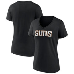 Black Phoenix Suns Women's Wordmark V-Neck T-Shirt | NBA