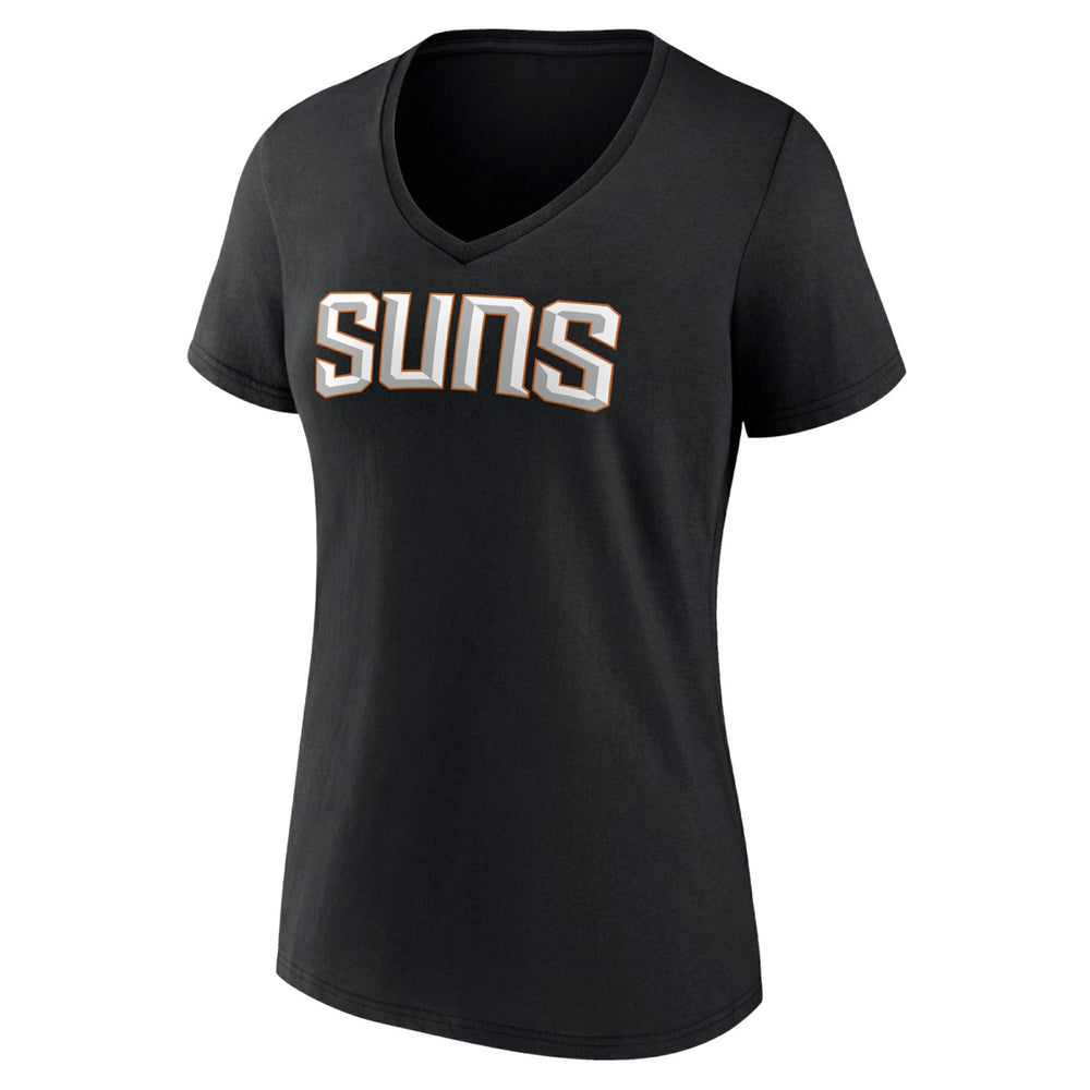 Black Phoenix Suns Women's Wordmark V-Neck T-Shirt | NBA