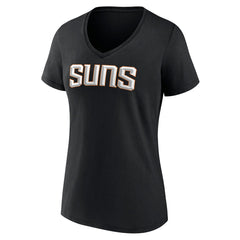 Black Phoenix Suns Women's Wordmark V-Neck T-Shirt | NBA