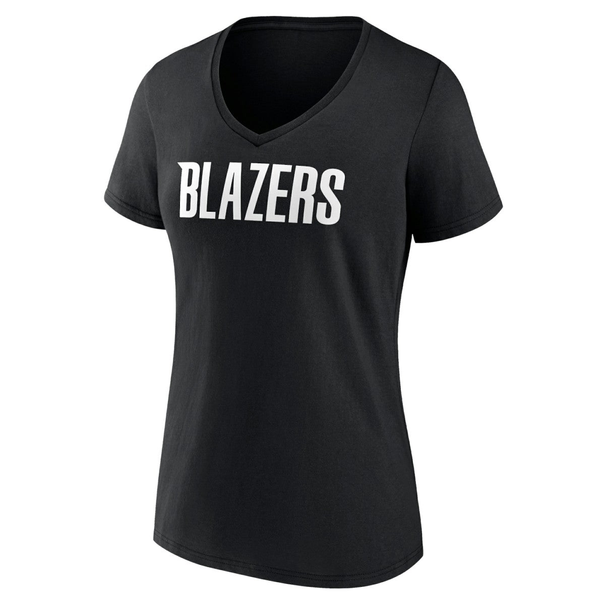 Black Portland Trail Blazers Women's Wordmark V-Neck T-Shirt | NBA
