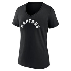 Black Toronto Raptors Women's Wordmark V-Neck T-Shirt | NBA
