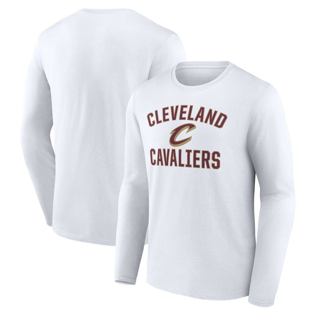 White Cleveland Cavaliers Victory Arch Logo Long Sleeve T-Shirt sale | NBA