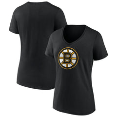 Boston Bruins Women's Team Logo V-Neck T-Shirt -  NHL T-shirts