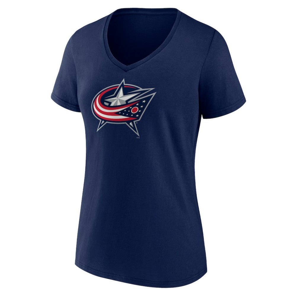 Columbus Blue Jackets Women's Team Logo V-Neck T-Shirt -  NHL T-shirts