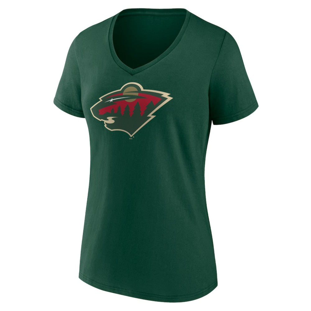Minnesota Wild Women's Team Logo V-Neck T-Shirt -  NHL T-shirts