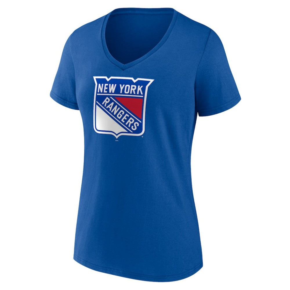 New York Rangers Women's Team Logo V-Neck T-Shirt -  NHL T-shirts