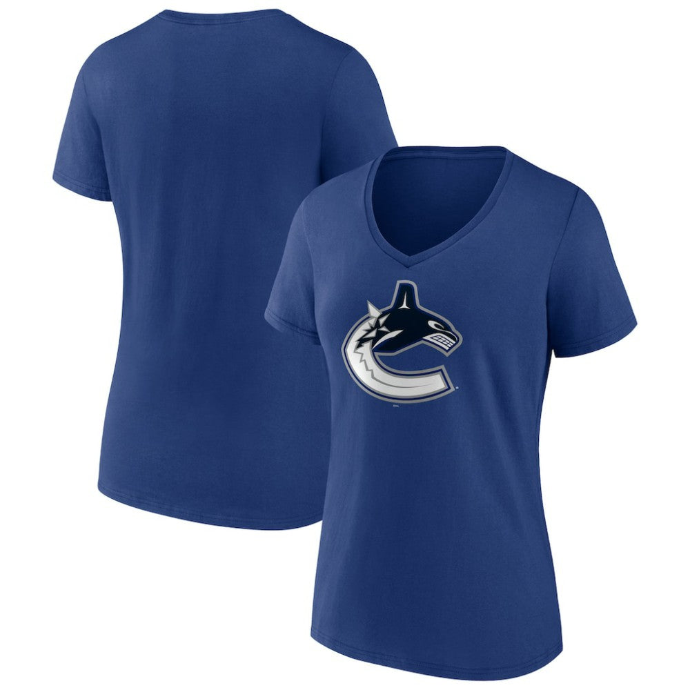 Vancouver Canucks Women's Team Logo V-Neck T-Shirt -  NHL T-shirts