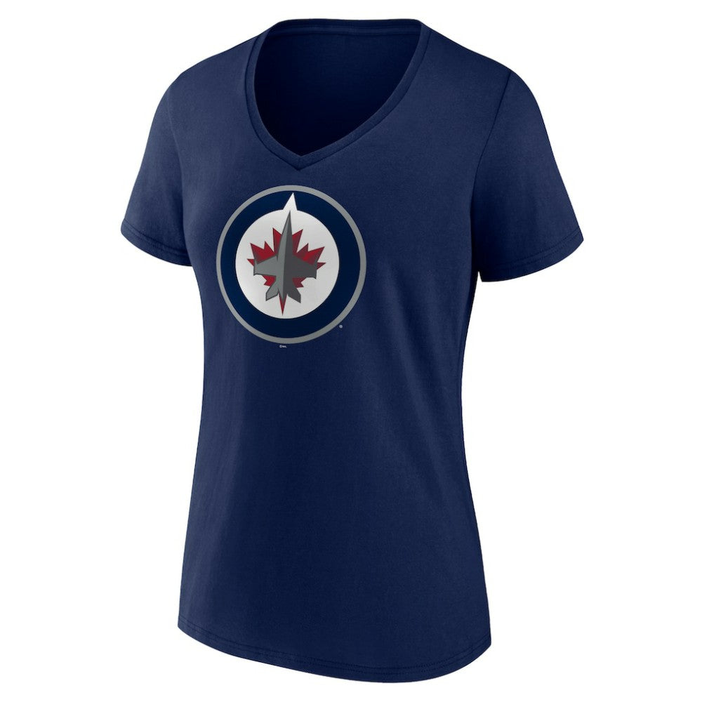 Winnipeg Jets Women's Team Logo V-Neck T-Shirt -  NHL T-shirts