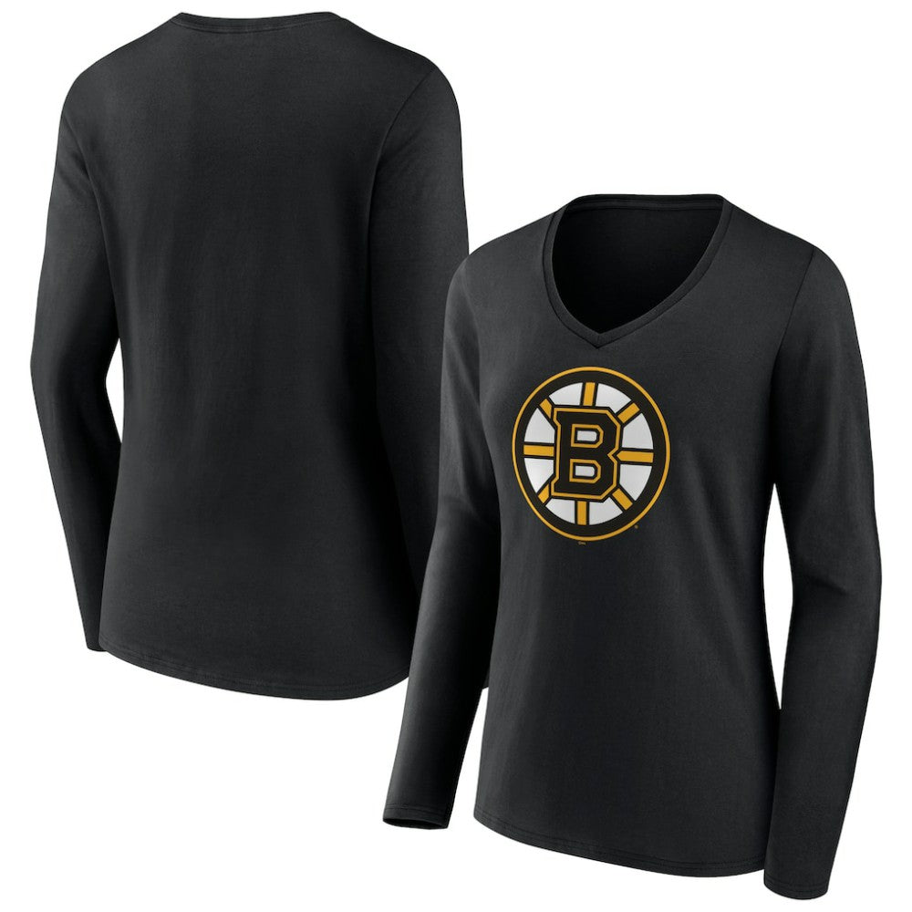 Boston Bruins Women's Team Logo Long Sleeve V-Neck T-Shirt -  NHL T-shirts
