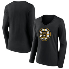 Boston Bruins Women's Team Logo Long Sleeve V-Neck T-Shirt -  NHL T-shirts