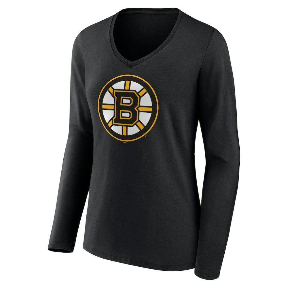 Boston Bruins Women's Team Logo Long Sleeve V-Neck T-Shirt -  NHL T-shirts
