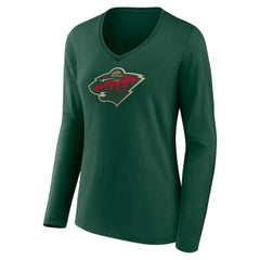Minnesota Wild Women's Team Logo Long Sleeve V-Neck T-Shirt -  NHL T-shirts
