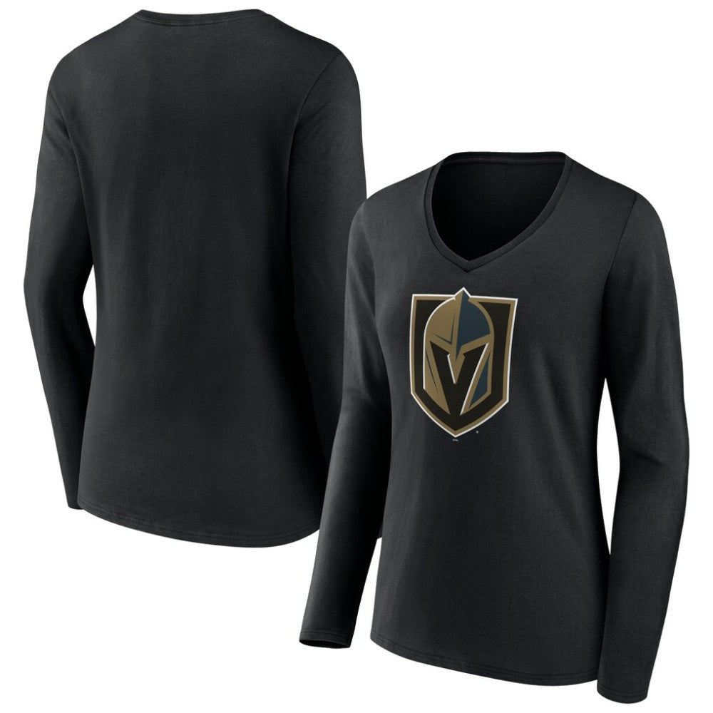 Vegas Golden Knights Women's Team Logo Long Sleeve V-Neck T-Shirt -  NHL T-shirts